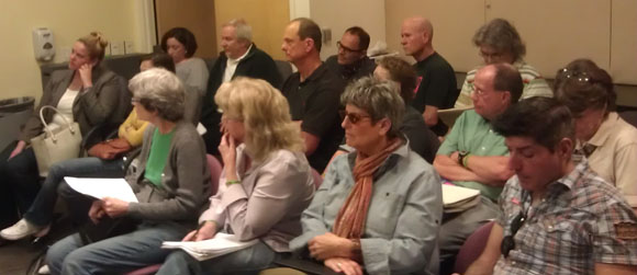 Residents attending a West Hollywood Public Facilities Commission meeting.