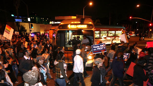 A WeHo-area protest following the passage of Prop 8 in November 2008.