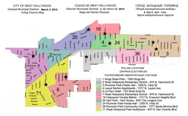 West Hollywood City Council election precinct map
