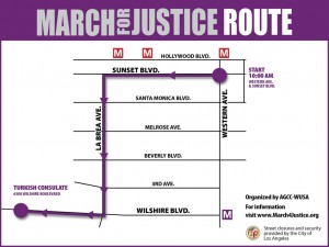 Route for "March for Justice" on Friday.