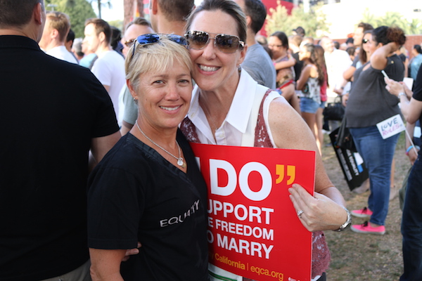 Hundreds Rally At West Hollywood Park To Celebrate Same Sex Marriage