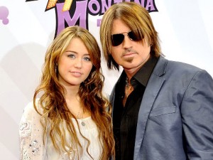 Miley Cyrus and her father Billy Ray Cyrus.