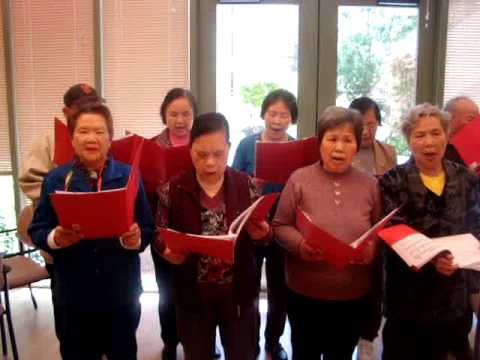 Residents singing at San Francisco's Presentation Senior Community congregate living facility.