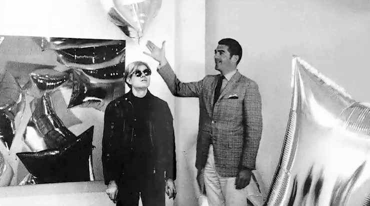 Irving Blum, Ferus Gallery director, during Andy Warhol’s first-ever commercial gallery exhibit in July 1962 at 723 N. La Cienega Blvd. (in the unincorporated West Hollywood community). Warhol didn’t attend the exhibit opening. (Photo by William Claxton. Courtesy of Demont Photo Management LLC)