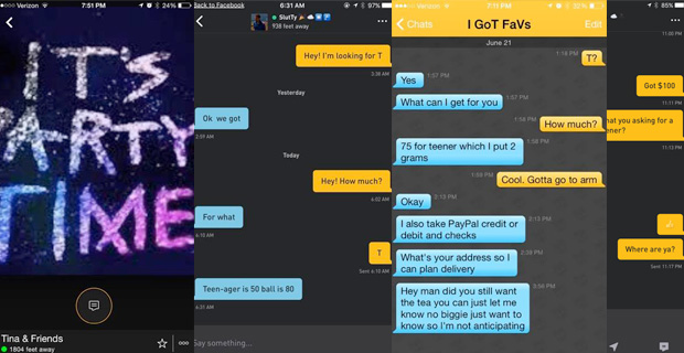 Screenshots of Grindr users in and around West Hollywood