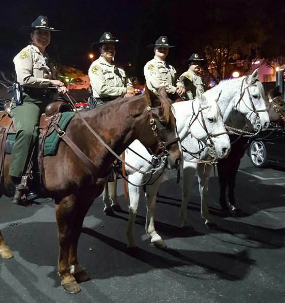 Ride 'em cowboys (and cowgirl). (Photo by Richard Best, courtesy of WeHo Sheriff's Station).