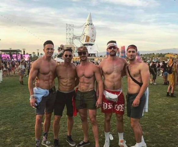 Aaron Schock takes his abs to Coachella and James Duke Mason says